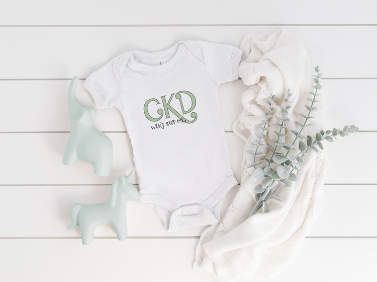 CKD Won't Stop Me Baby Bodysuit (LEFT Kidney)