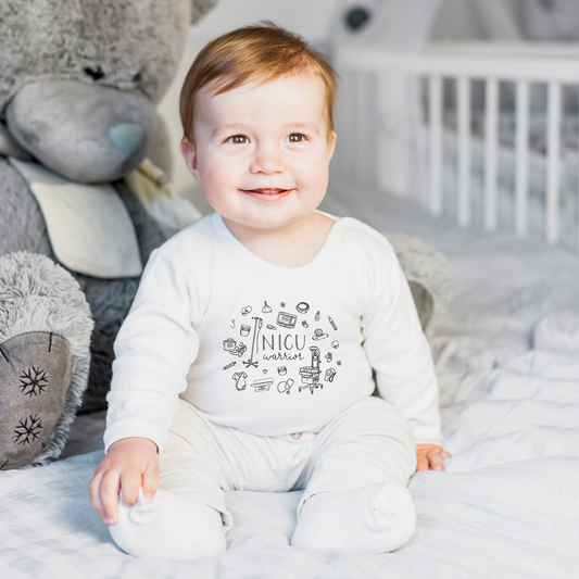 NICU Warrior Illustration Long Sleeve Bodysuit