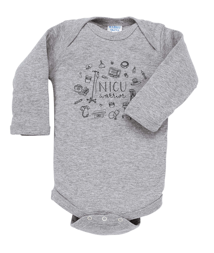 NICU Warrior Illustration Long Sleeve Bodysuit