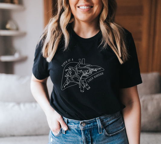 Mama of a Liver Warrior Tee (White)