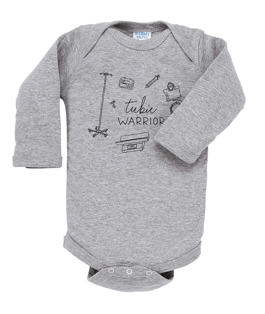 Tubie Warrior Illustration Long Sleeve Baby Bodysuit