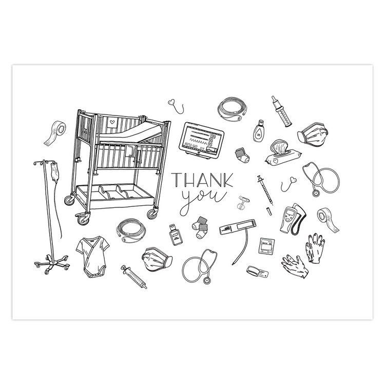 Generic Pediatric Thank You Folded Cards