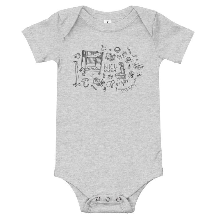 NICU Warrior Illustration Short Sleeve Bodysuit