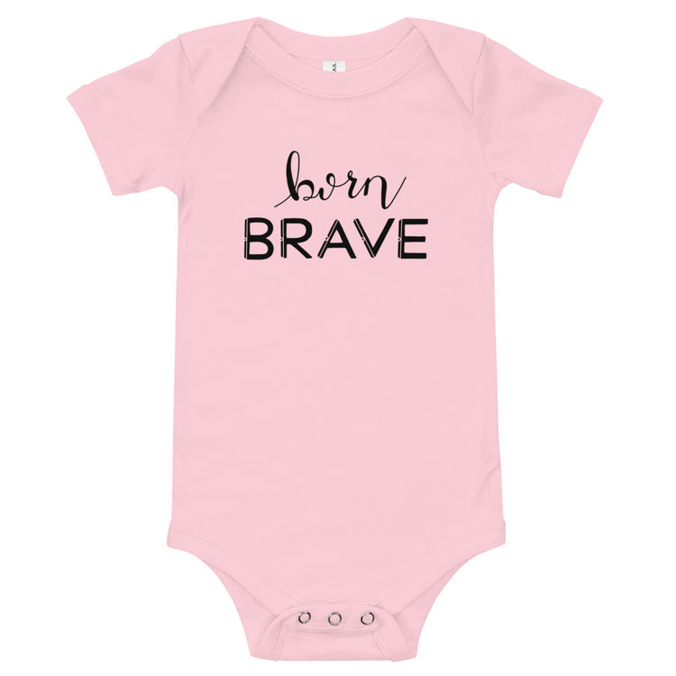 Born Brave Short Sleeve Baby Bodysuit