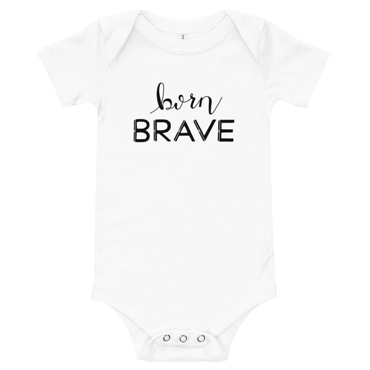 Born Brave Short Sleeve Baby Bodysuit