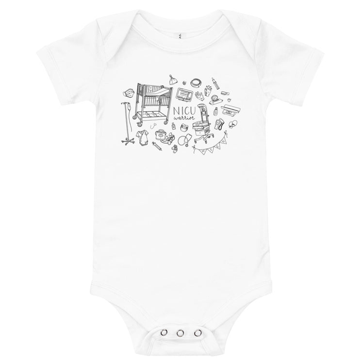 NICU Warrior Illustration Short Sleeve Bodysuit