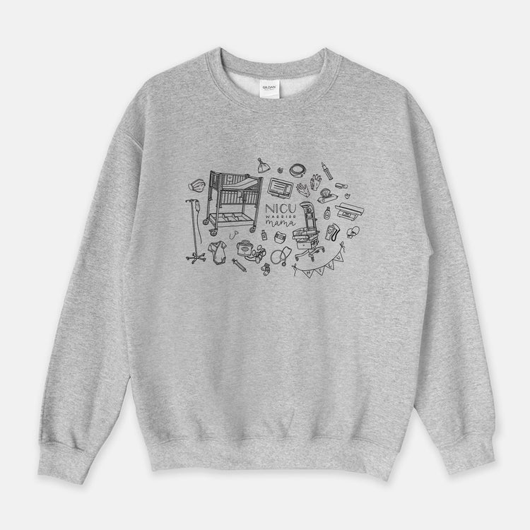 NICU Warrior Mama Illustration Sweatshirt