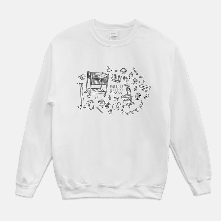 NICU Warrior Mama Illustration Sweatshirt