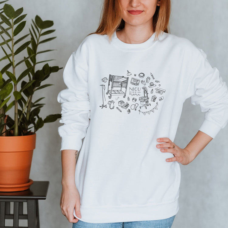 NICU Warrior Mama Illustration Sweatshirt