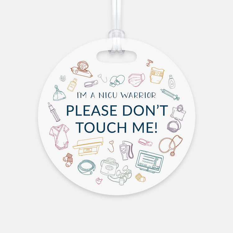 Please Don't Touch Me NICU Illustration Stroller Tag (Multicolor)