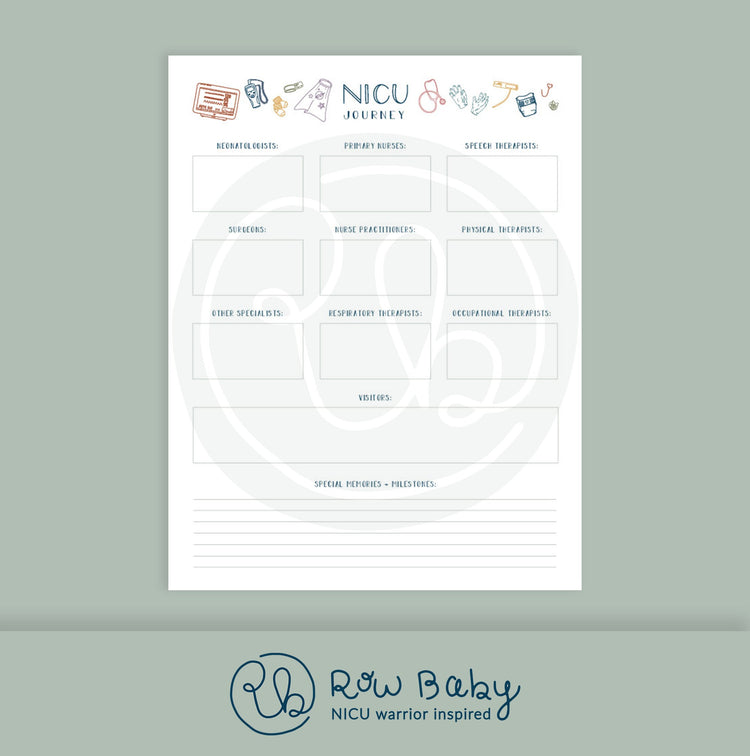 Printable NICU Warrior Journal Bundle