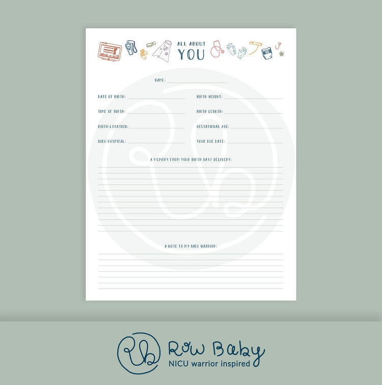 Printable NICU Warrior Journal Bundle