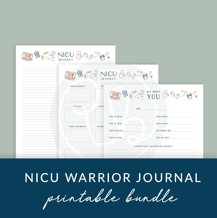 Printable NICU Warrior Journal Bundle