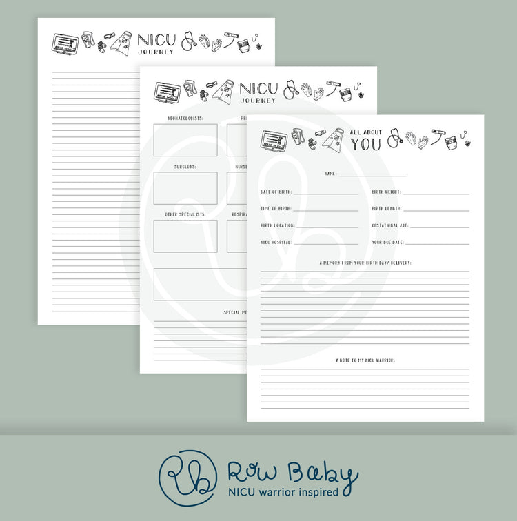 Printable NICU Warrior Journal Bundle