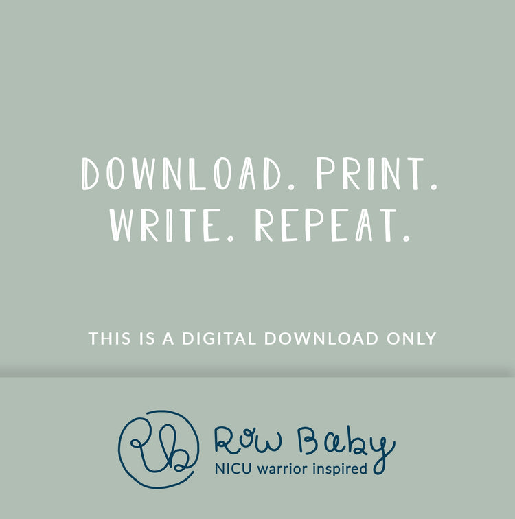 Printable NICU Warrior Journal Bundle