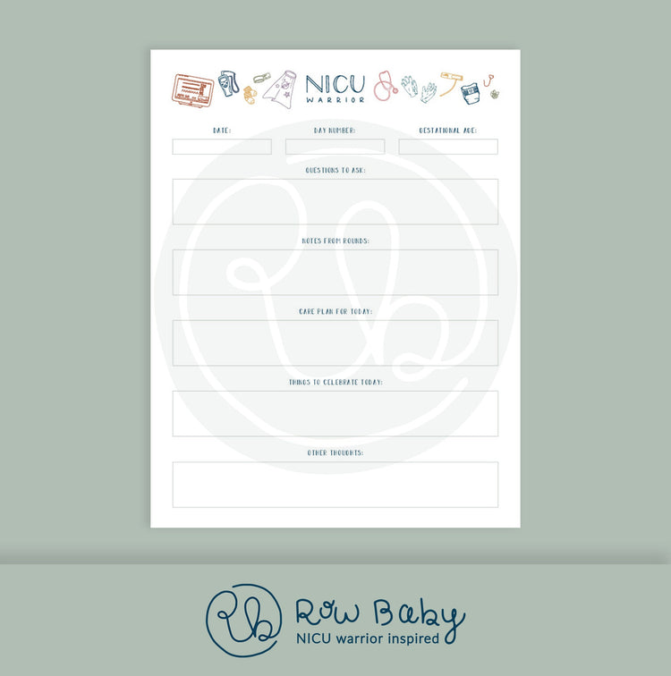 Printable NICU Mama Notes