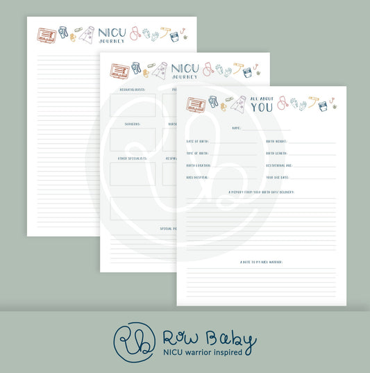 Printable NICU Warrior Journal Bundle