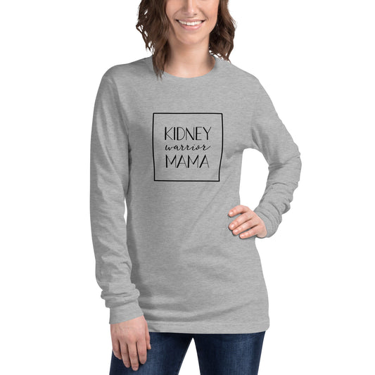 Kidney Warrior Mama Modern Long Sleeve Shirt, Kidney Disease Mama Gift, Kidney Warrior Shirt