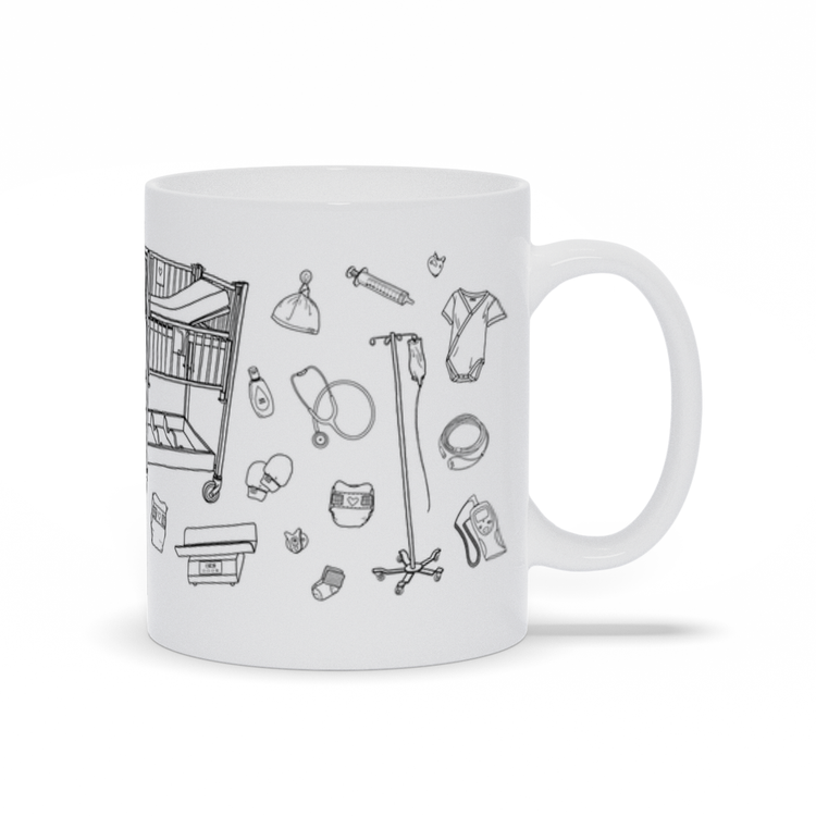 NICU Warrior Mama Illustration Mug