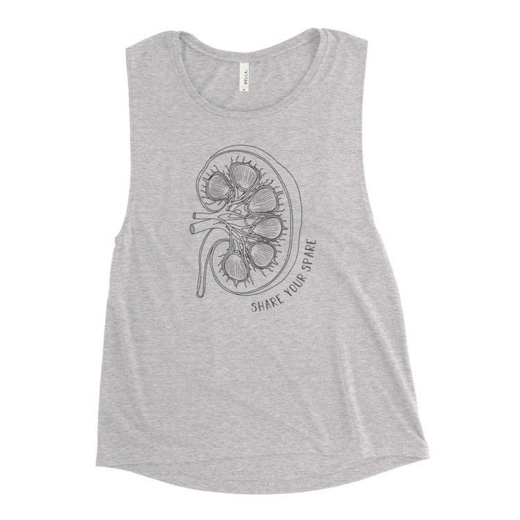 Share Your Spare Kidney Anatomy Women’s Muscle Tank