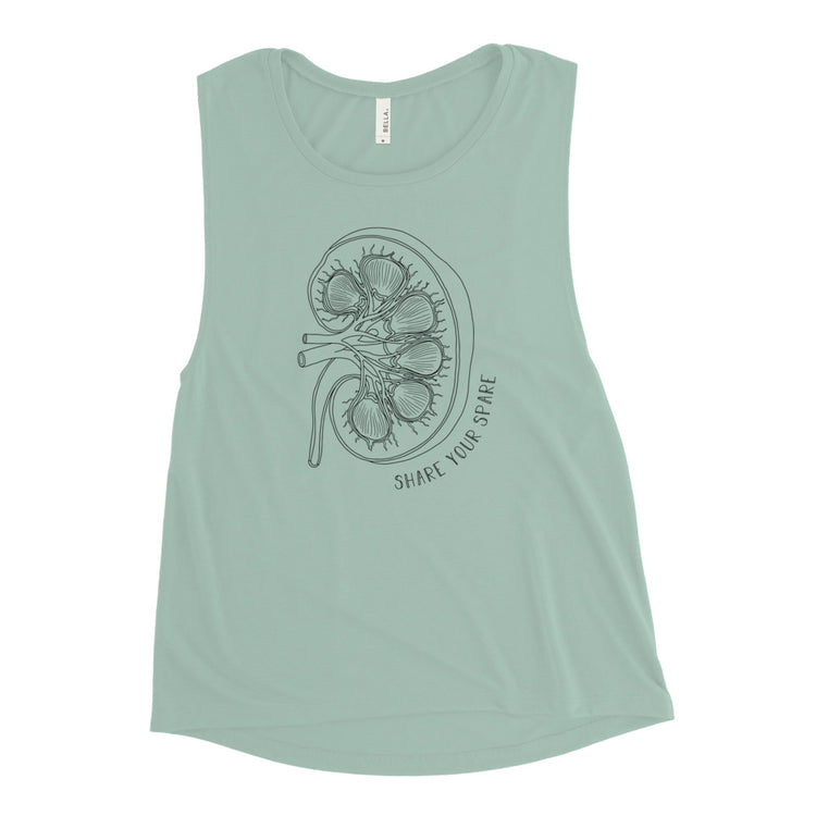 Share Your Spare Kidney Anatomy Women’s Muscle Tank