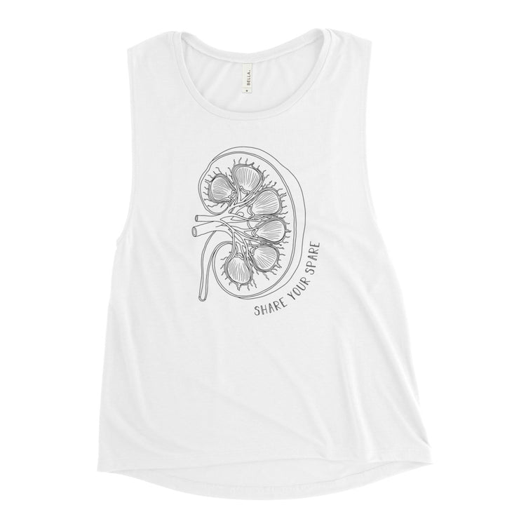 Share Your Spare Kidney Anatomy Women’s Muscle Tank